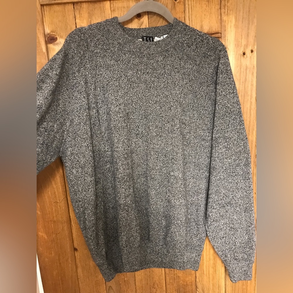 TSE Cashmere marled grey/black sweater - Size Large